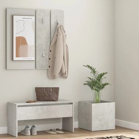 3082057 vidaXL Set de mobilier pentru hol, gri beton, lemn prelucrat