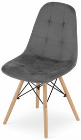 Reducere Scaun de masa din catifea gri DUMO calitate II.