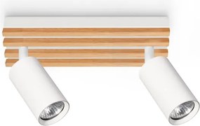 Brilagi - Lampă spot SELE WOOD 2xGU10/30W/230V alb/lemn