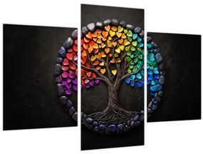 Tablou – Arbore plin de inimi colorate (90x60 cm)