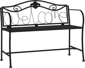 vidaXL Bancă de grădină cu 2 locuri, negru, 104 cm, oțel