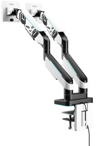 Suport dublu pentru monitoare de 49 de inchi, alb-negru X-Arm Dual RGB