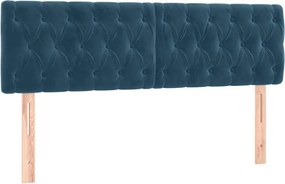 vidaXL Tăblii de pat, albastru închis, 160x7x78/88 cm, catifea
