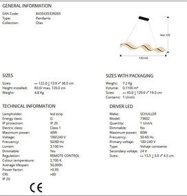 Lustra LED suspendata cu telecomanda Olas