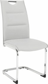 Scaun TOSENA, gri deschis/crom, piele ecologica/metal, 44x61x98 cm