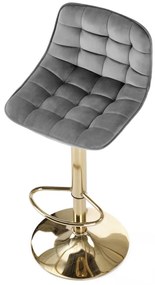 Scaun de bar H120 velvet gri/gold