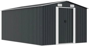 vidaXL Șopron de grădină, 257 x 392 x 181 cm, metal, antracit