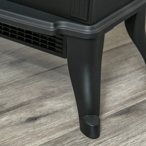 HOMCOM Șemineu Electric 750/1500 W cu Efect de Flacără Acoperire 15-20 m², Negru | Aosom Romania