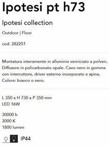 Lampa LED de podea pentru exterior Ipotesi pt h73 alb
