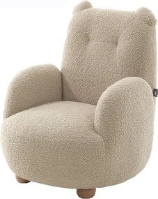 Fotoliu de copii bej cu tapițerie din țesătură bouclé Rocky – Vipack
