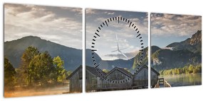 Tablou cu lac (cu ceas) (90x30 cm)