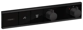 Baterie cada - dus incastrata Hansgrohe RainSelect termostatata negru mat 2 functii