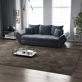 Canapea extensibilă dumonde cu ladă de depozitare si sezut confortabil din spuma high-density, Loana Euphoria Grafit 250x100 cm