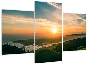 Tablou cu soarele răsărind deasupra mării (90x60 cm)