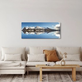 Tablou cu munți și reflectarea lor (120x50 cm)
