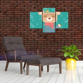 Tablou - Ursulețul fluturând labuța (90x60 cm)