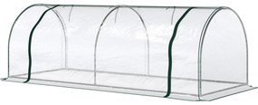 Sera de gradina Outsunny, cadru din otel, PVC, Verde si transparent 250x100x80cm | Aosom RO