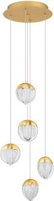 Lustra cu 5 pendule LED ALICIA auriu