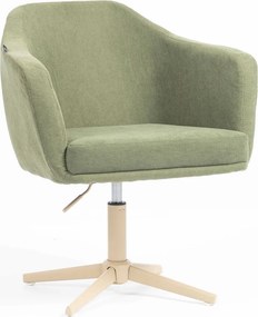 HR832CROSS Scaun Catifea Reiată Premium culoare verde salvie cu Bază Crem