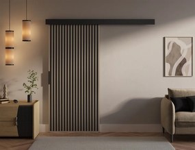 Ușă glisantă Perion – 96x1.6x205 cm – Cașmir / Negru