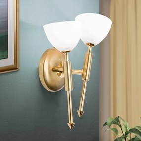 Aplica de perete design modern OPALDESIGN 2L stanga, auriu mat