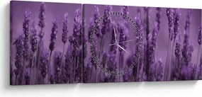 Tablou - Lavanda (cu ceas) (90x30 cm)