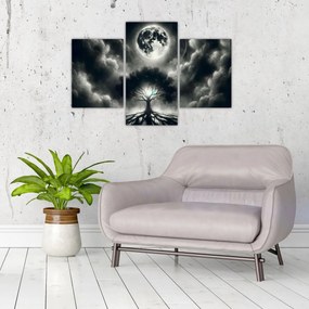Tablou – Arbore alb-negru în lună plină (90x60 cm)