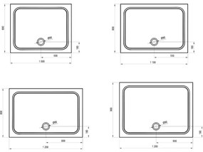 Ravak XA04A701010 - Tavă de duș dreptunghiulară GIGANT, 100 x 90 cm, albă