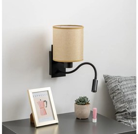 Lampă LED de perete Brilagi NUBILA 1xE27/25W/230V + LED/3W negru/maro deschis