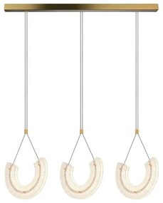 Lustra cu 3 Pendule LED, Aluminiu, Auriu, Deco Line