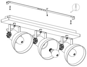 Eglo 49652 - Lampă spot BARNSTAPLE 3xE27/40W/230V