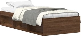 vidaXL Cadru de pat mic single, stejar maro, 75x190 cm