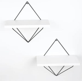 SET 2x raft de perete 14x30 cm alb
