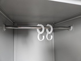 Dulap metalic Z, 3 compartimente, 120 x 50 x 180 cm, broasca cilindrica, gri deschis - ral 7035