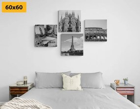 Set tablouri atingere de istorie în design alb-negru