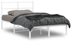 355412 vidaXL Cadru de pat metalic cu tăblie, alb, 120x200 cm