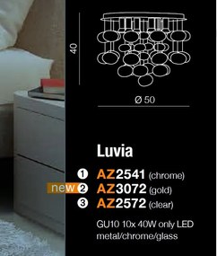 Lustra moderna aplicata design deosebit 49cm Luvia auriu ZZ AZ3072