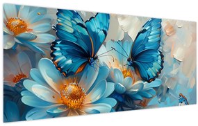 Tablou - Fluturi albaștri (120x50 cm)