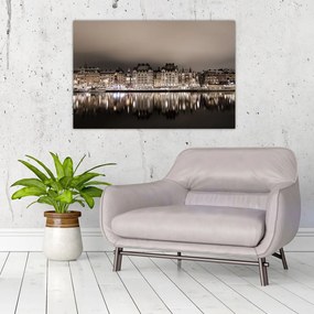 Tablou cu orașul în amurg (90x60 cm)