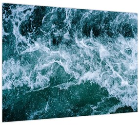 Tablou pe sticlă - Valuri oceanice (70x50 cm)