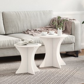 vidaXL Set de măsuțe de cafea 2 pcs Alb 46 x 46 x 47 cm