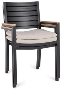 Scaune de grădină gri-antracit 4 buc. din metal Henna – Bizzotto