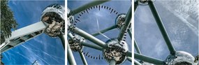 Tablou- atomium la Bruxelles (cu ceas) (90x30 cm)