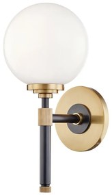 Aplica de perete design clasic BOWERY bronz antichizat cu abajur din sticla
