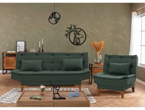 Set canapea fotoliu Syrma Tkm (verde). 1087984