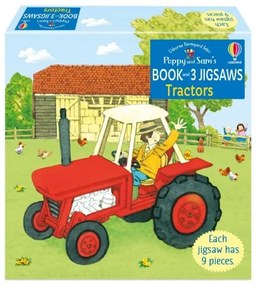 Set 3 Puzzle + Carte - Poppy and Sam's Book and 3 Jigsaws: Tractors Usborne
