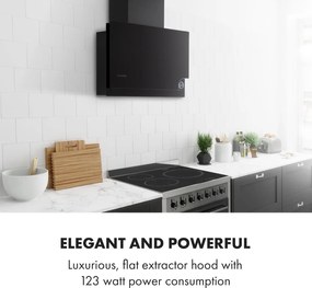 Klarstein Amelia, hotă, 123 W, 60 x 47 x 23,5 cm, comandă tactilă LED, neagră