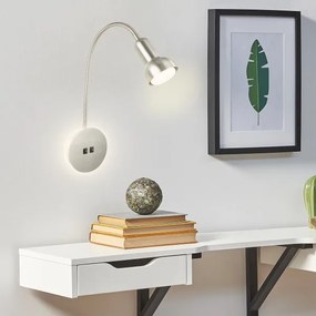 Lampă LED flexibilă de perete Briloner 2178012 1xE14/10W/230V + LED/3W crom