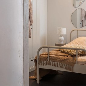 Pat bej din metal cu somieră 90x200 cm Mata – WOOOD