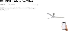 Ventilator tavan smart sistem TUYA si telecomanda CRUISER L alb